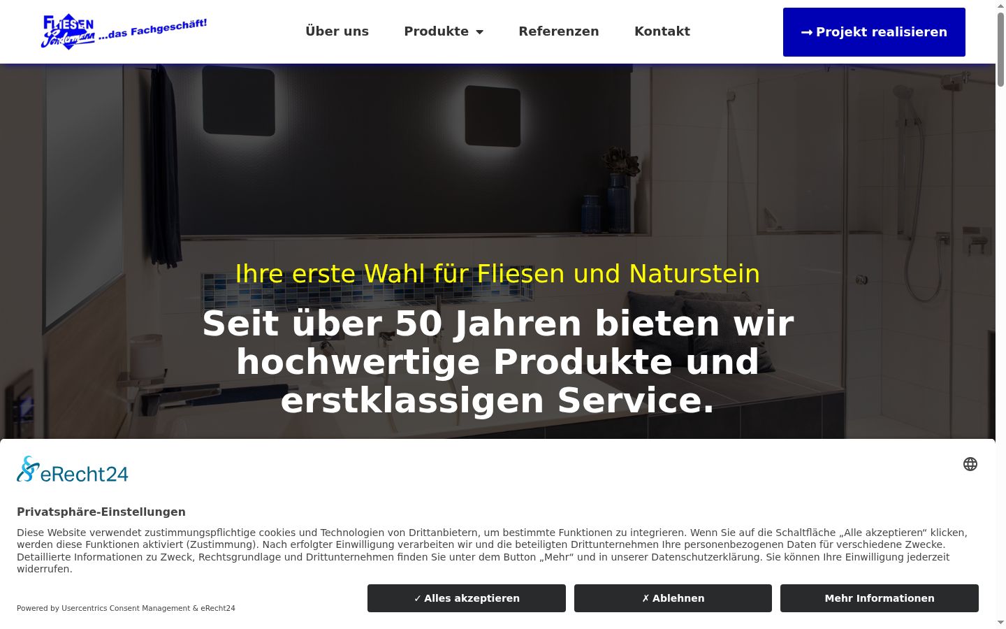 Skjermbilde av samtykkebanneret slik det vises før noen interaksjon