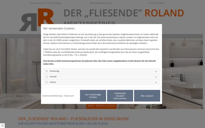 Screenshot ta' fliesende-roland.de