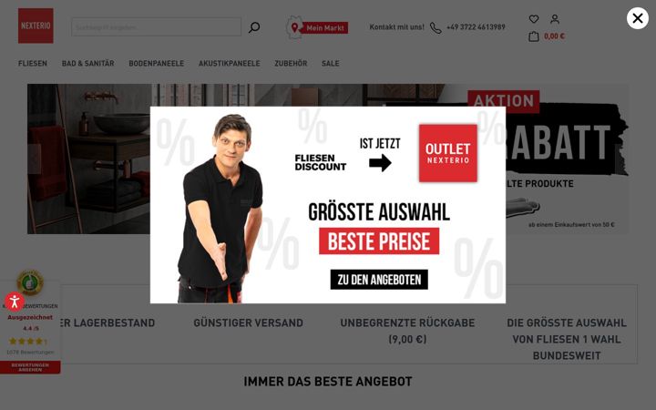 Screenshot ta' fliesendiscount.de