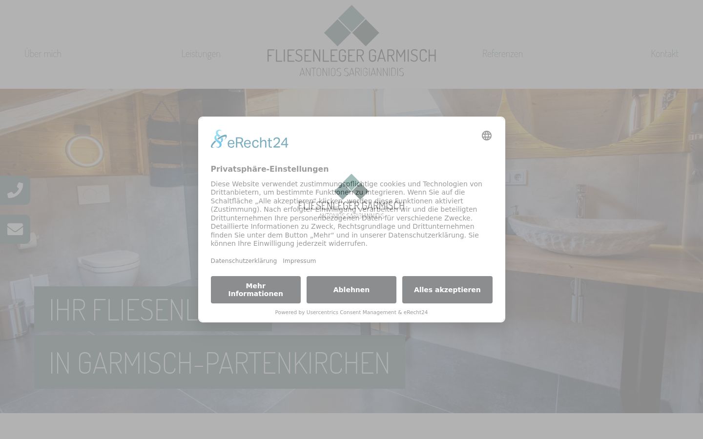 Screenshot des Einwilligungsbanners vor jeglicher Interaktion
