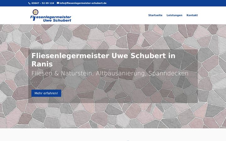 Screenshot of fliesenlegermeister-schubert.de