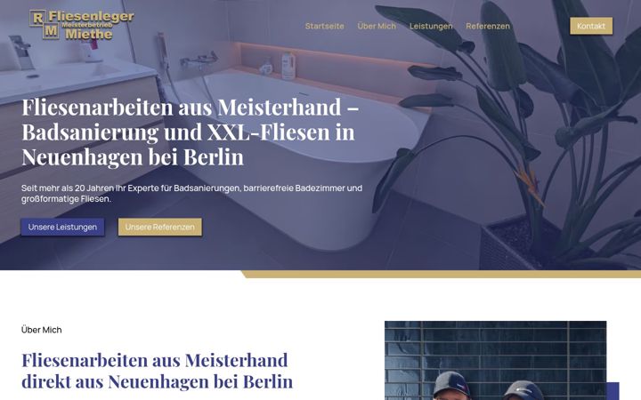 Screenshot of fliesenlegermiethe.de