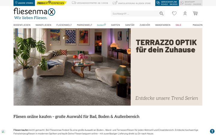 Screenshot of fliesenmax.de