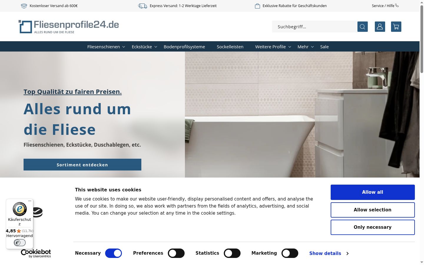 Screenshot tal-banner tal-kunsens muri qabel kwalunkwe interazzjoni