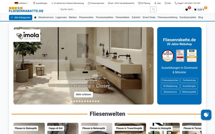 Screenshot of fliesenrabatte.de