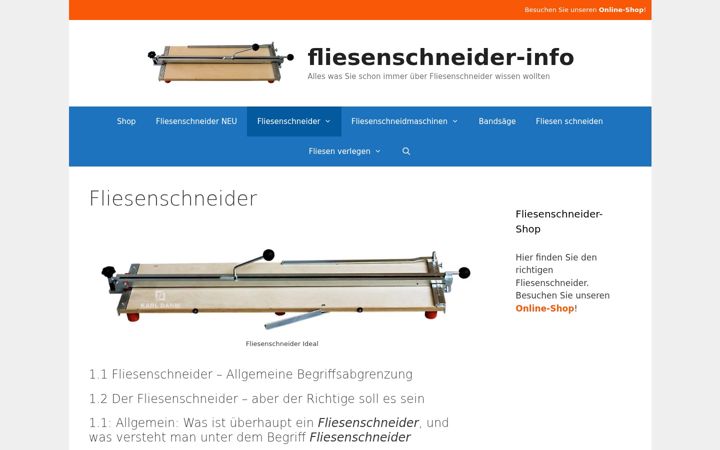 Screenshot ta' fliesenschneider-info.de