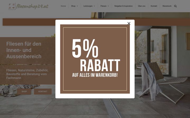 Screenshot of fliesenshop24.at
