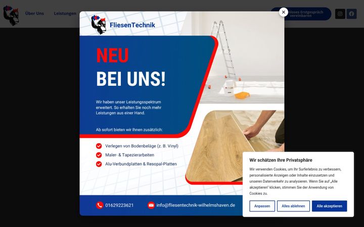 Screenshot of fliesentechnik-wilhelmshaven.de