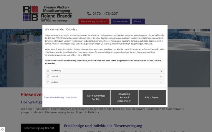 Screenshot of fliesenverlegung-brandt.de