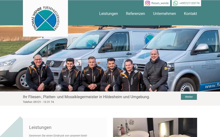 Screenshot ta' fliesenwende.de