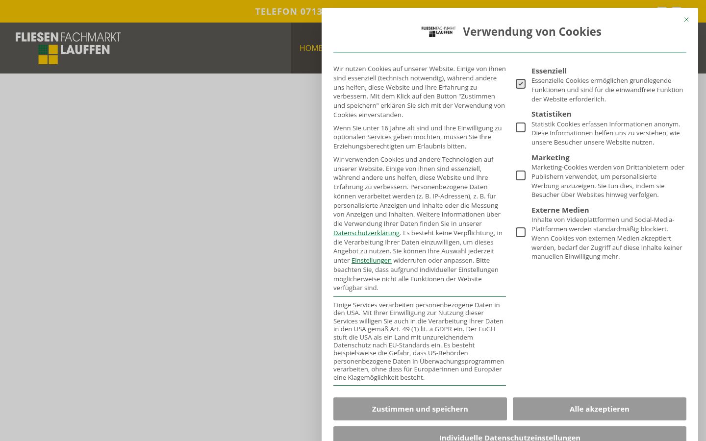 Screenshot tal-banner tal-kunsens muri qabel kwalunkwe interazzjoni