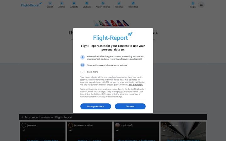 Screenshot of flight-report.com