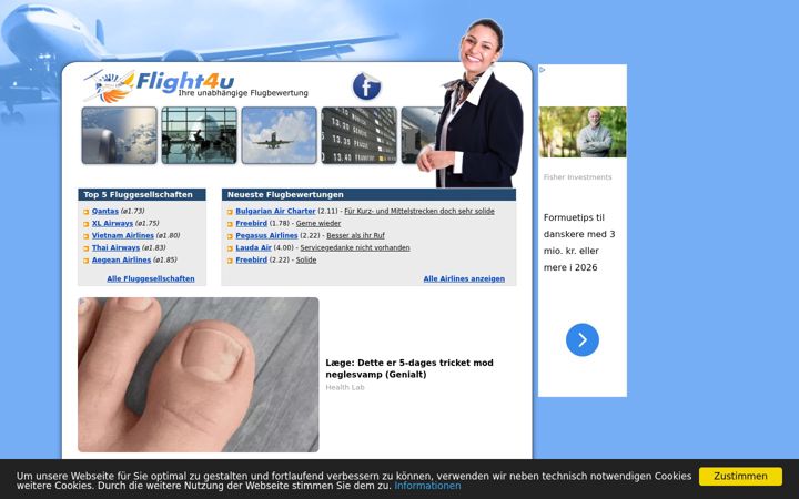 Screenshot of flight4u.de
