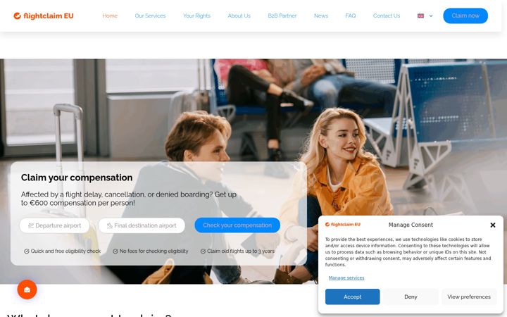 Screenshot of flightclaimeu.com