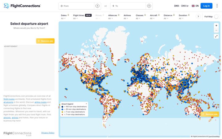 Zrzut ekranu flightconnections.com