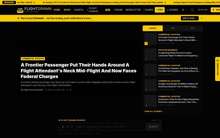 Screenshot of flightdrama.com