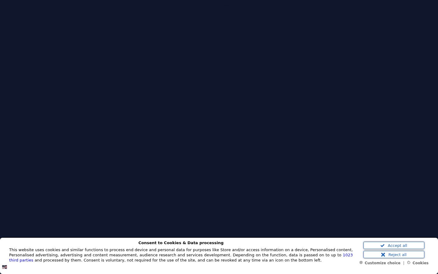Screenshot of the consent banner shown before any interaction