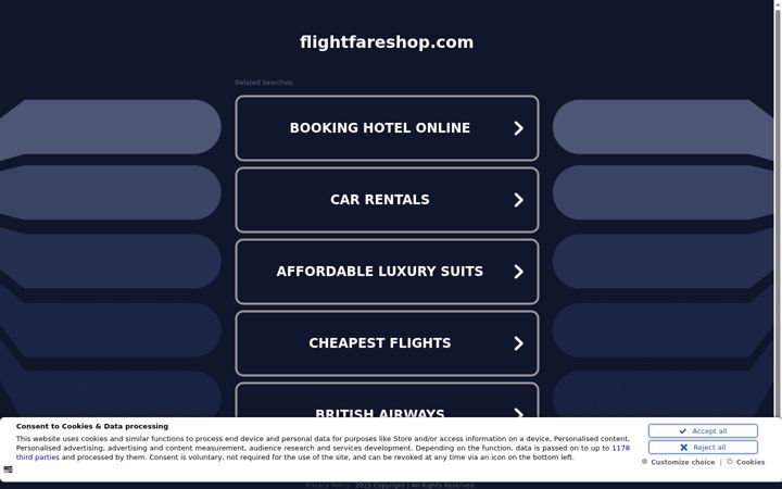 Screenshot of flightfareshop.com