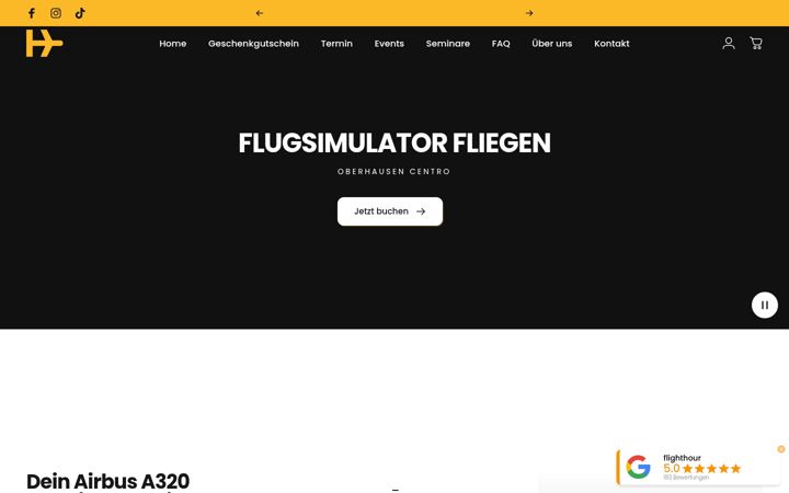 Screenshot of flighthour.de