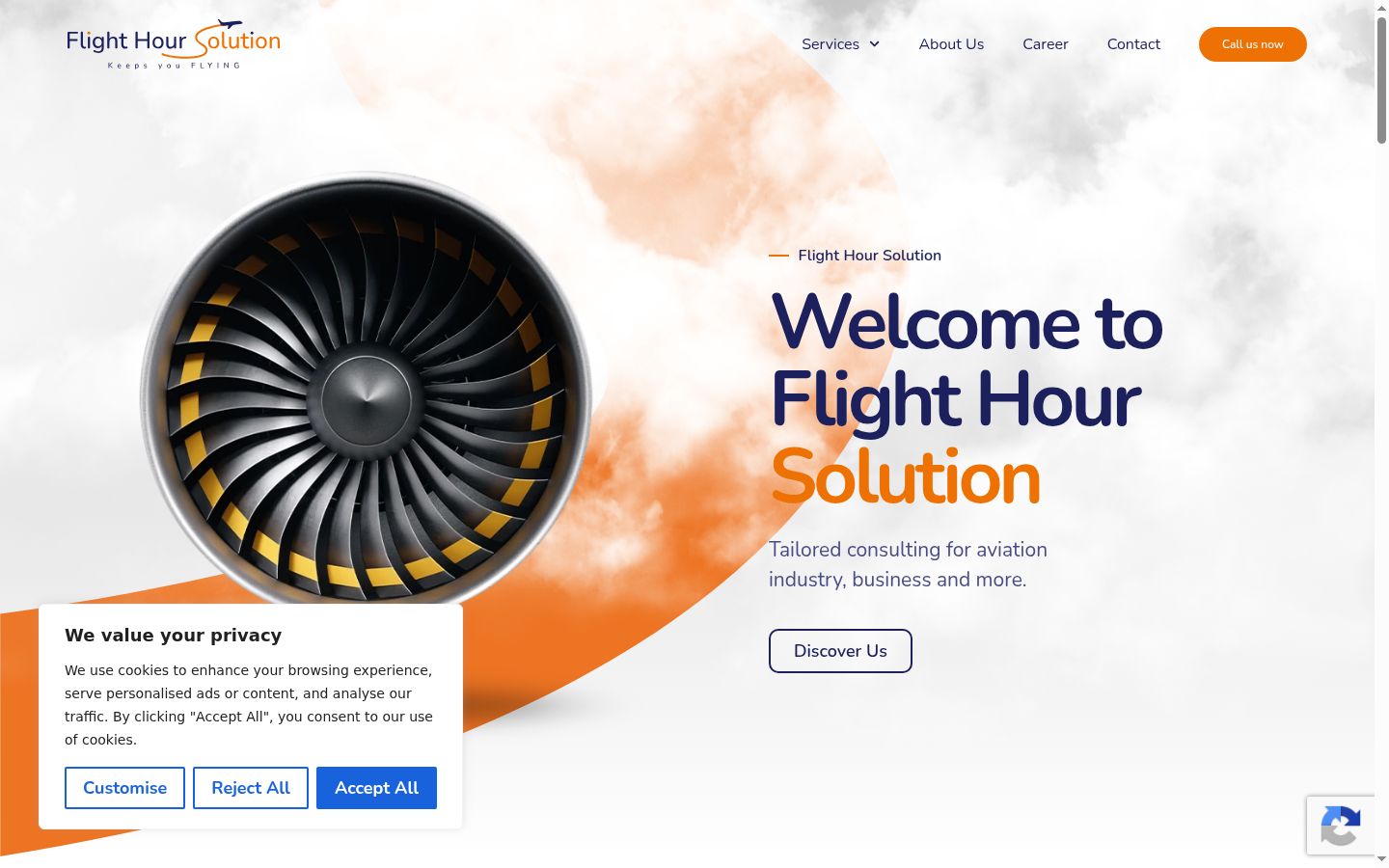 Screenshot of the consent banner shown before any interaction