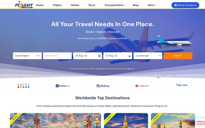 Screenshot of flighticket.net
