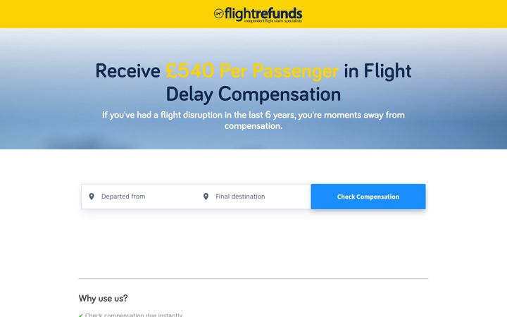 Screenshot of flightrefunds.org.uk