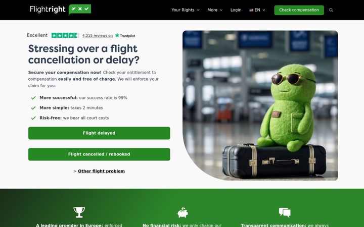Zrzut ekranu flightright.com
