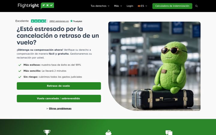 Snímek obrazovky flightright.es