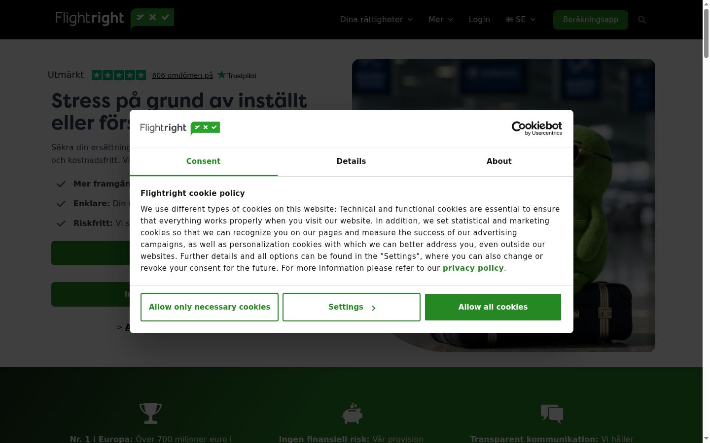 Capture d'écran de la bannière de consentement affichée avant toute interaction