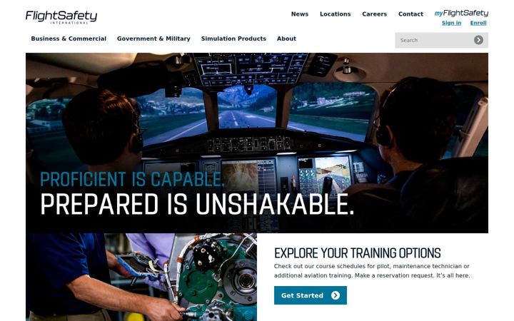 Screenshot of flightsafety.com