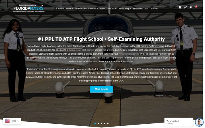 Screenshot of flightschoolusa.com