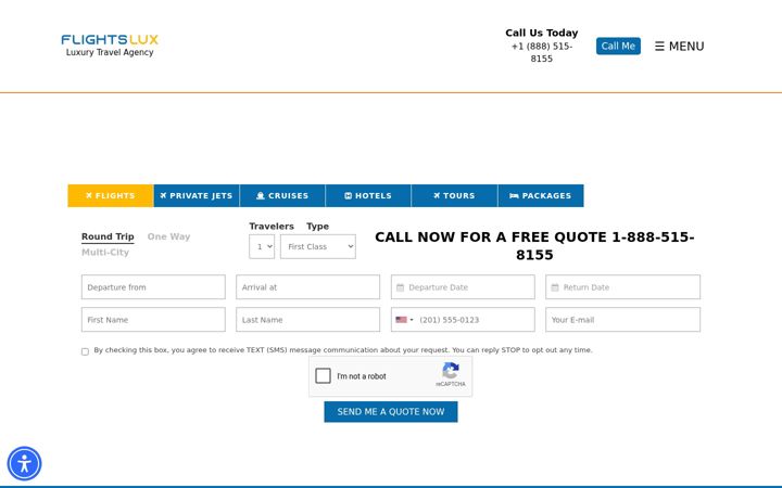 Screenshot of flightslux.com