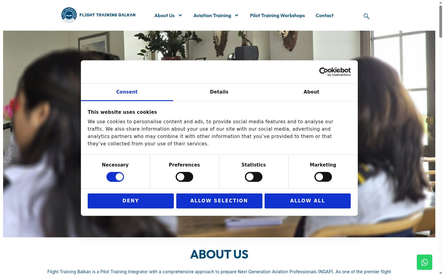 Screenshot of the consent banner shown before any interaction