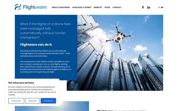 Screenshot of flightware.eu