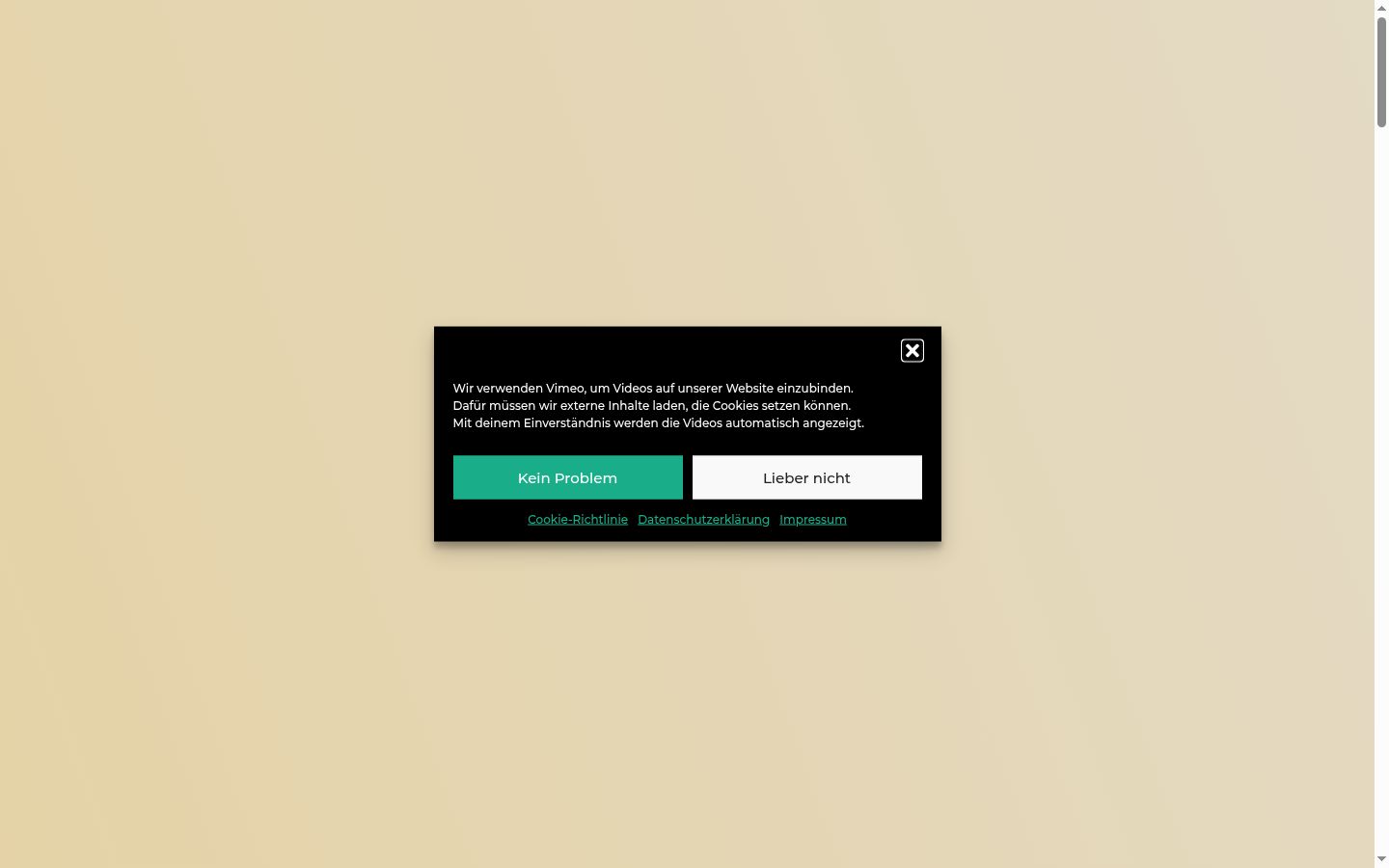 Screenshot of the consent banner shown before any interaction