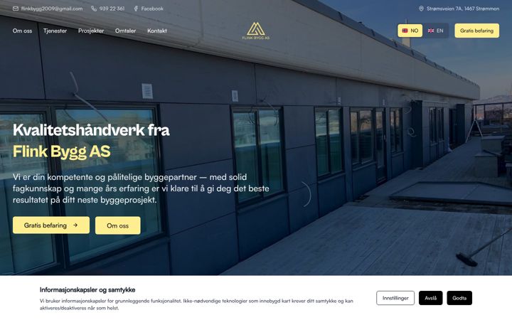 Screenshot of flinkbygg.no