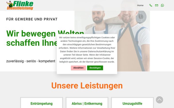 Screenshot ta' flinke-dienstleistung.de