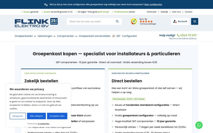 Zrzut ekranu flinkelektro.nl
