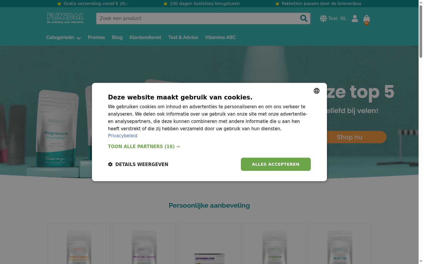 Zrzut ekranu banera zgody wyświetlanego przed jakąkolwiek interakcją