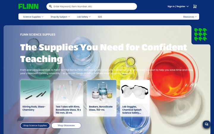 Screenshot of flinnsci.com