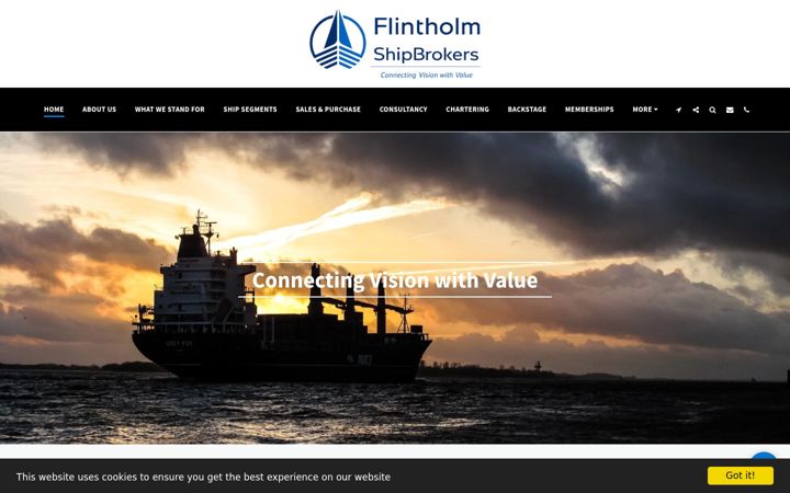 Screenshot of flintholm-shipbrokers.com