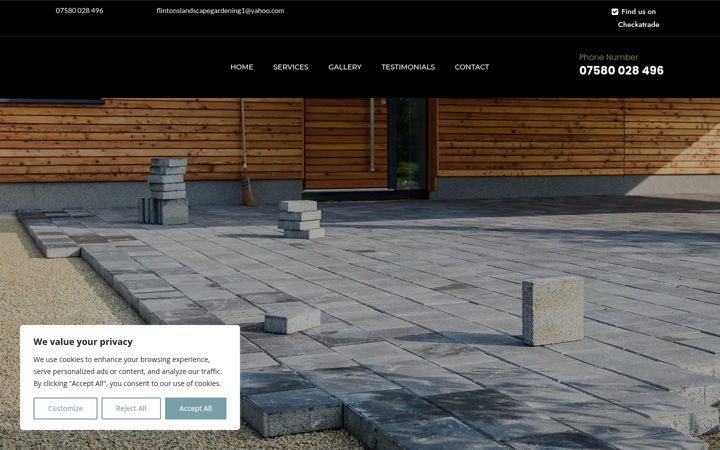 Screenshot stránky flintonslandscapegardening.co.uk