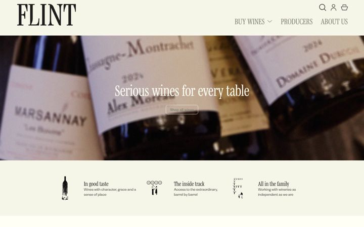 Screenshot di flintwines.com