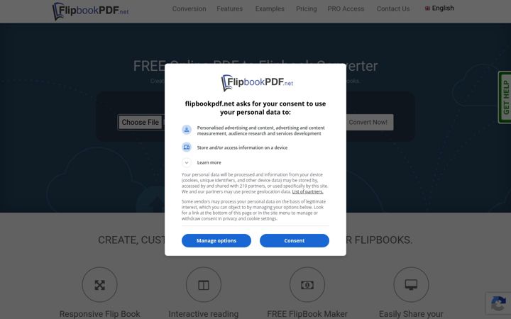 Screenshot of flipbookpdf.net
