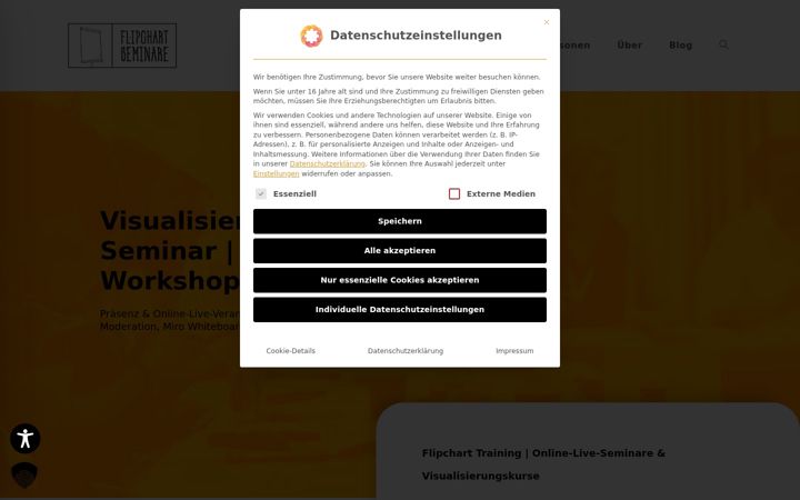 Snímek obrazovky flipchartseminare.de