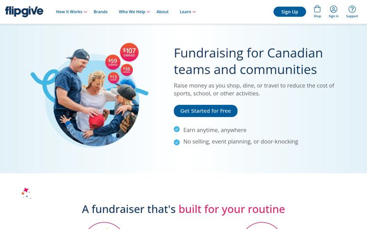 Screenshot of flipgive.com