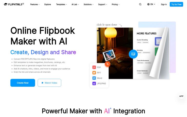 Screenshot ta' fliphtml5.com