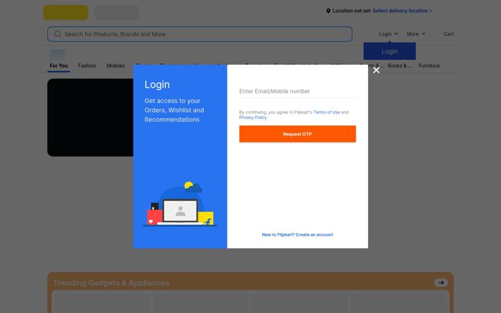 Screenshot stránky flipkart.com