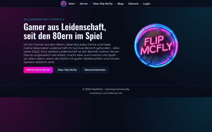 Screenshot of flipmcfly.de
