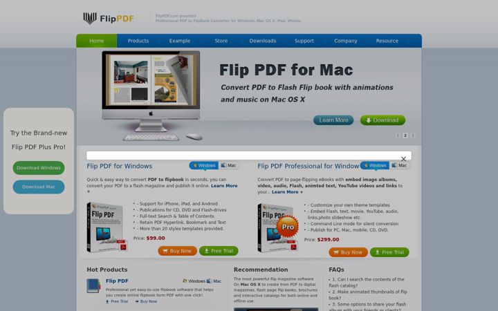 Screenshot of flippdf.com
